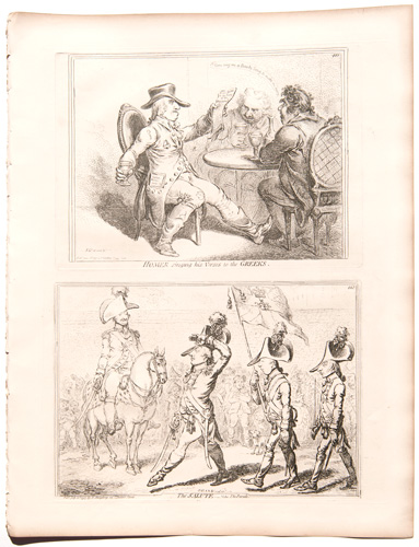 James Gillray originals Homer Singing His Verses to the Greeks
The Salute